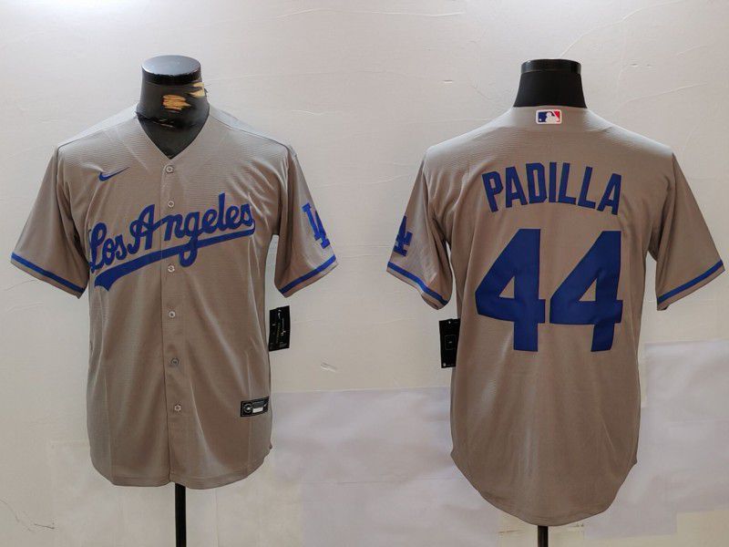 Men Los Angeles Dodgers #44 Padilla Grey Game 2024 Nike MLB Jersey style 5